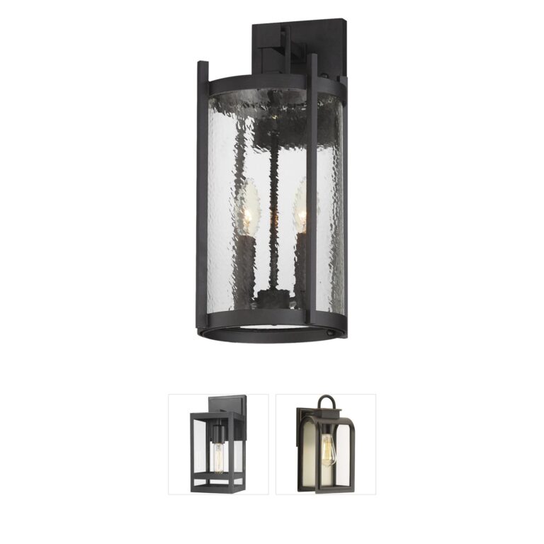 Maxim Lighting Belfry Black Hammered Glass 2-Light Outdoor Wall Sconce