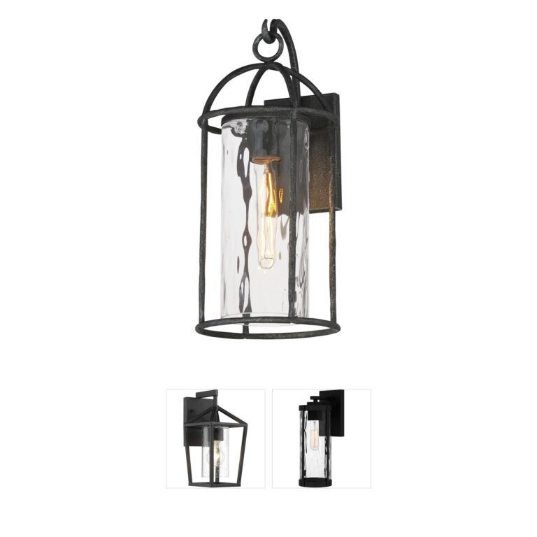 Maxim Lighting Del Mar Blacksmith Outdoor Wall Sconce with Water Glass