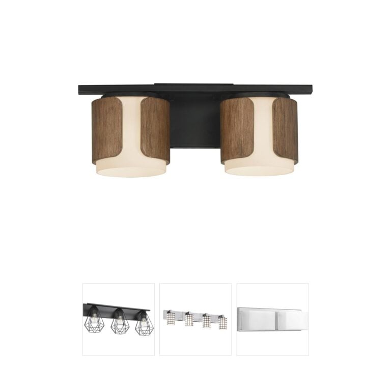 Maxim Lighting Draughtsman Walnut & Black Steel Vanity Light