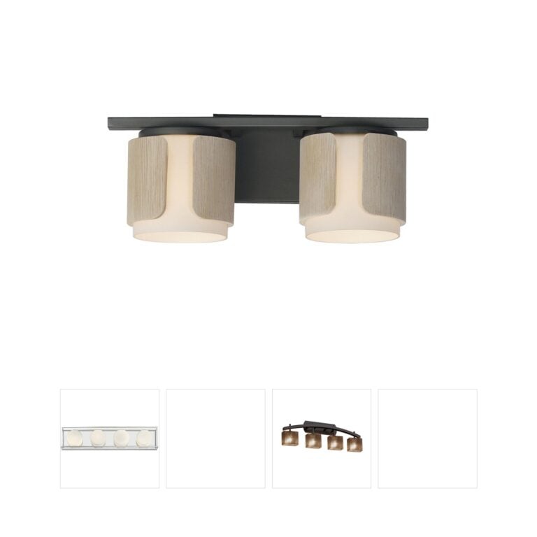 Maxim Lighting Draughtsman Natural Wood and Charcoal 2-Light Bath Vanity