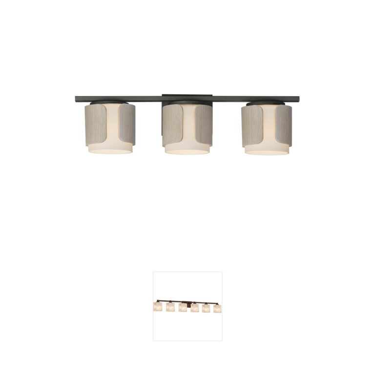 Maxim Lighting Draughtsman Natural WoodandCharcoal 3-Light Vanity