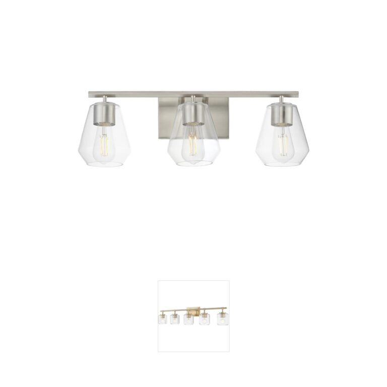 Maxim Lighting Geode Satin Nickel & Clear Glass 3-Light Vanity Light