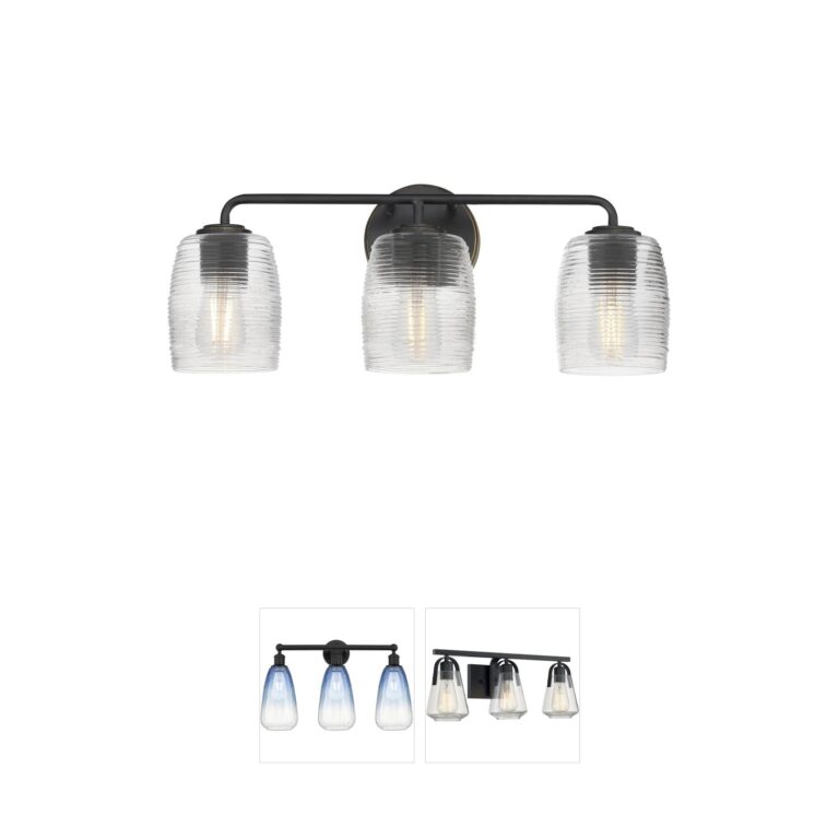 Maxim Lighting Honey 3-Light Kentucky Bronze Vanity with Clear Ribbed Glass