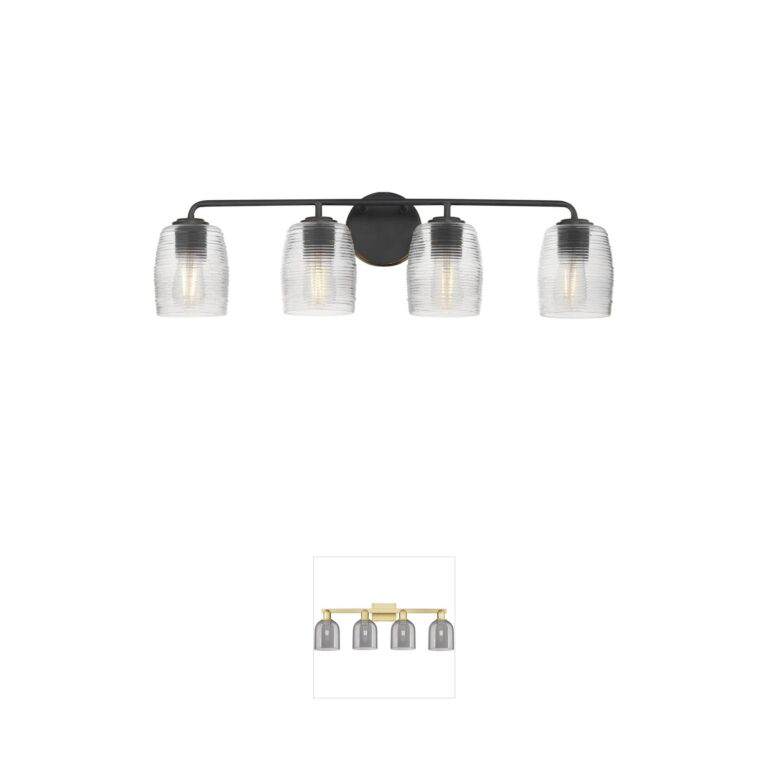 Maxim Lighting Honey 4-Light Kentucky Bronze Ribbed Glass Vanity Light