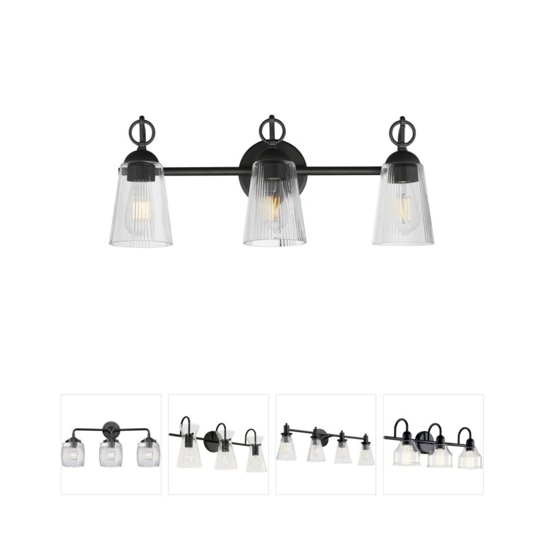 Maxim Lighting Jackson Hole 3-Light Black Steel & Clear Glass Vanity