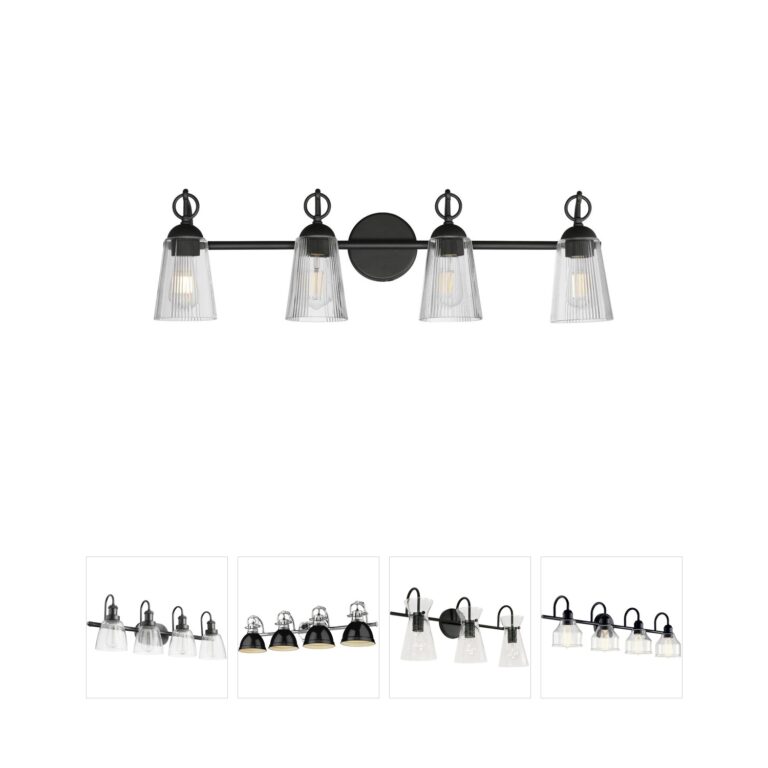 Maxim Lighting Jackson Hole Black Steel & Clear Glass 4-Light Vanity
