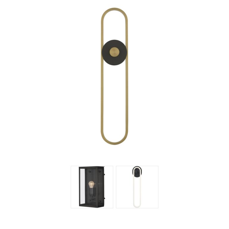 ET2 Gravity Black & Gold Aluminum LED Outdoor Sconce
