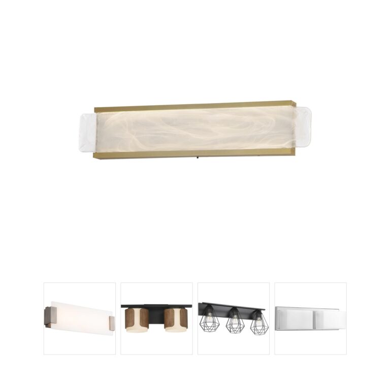 ET2 Contemporary Lighting Celine LED Aluminum & Glass Bath Vanity