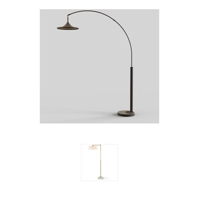Nova of California Lodi Matte Black and Walnut Arc Floor Lamp