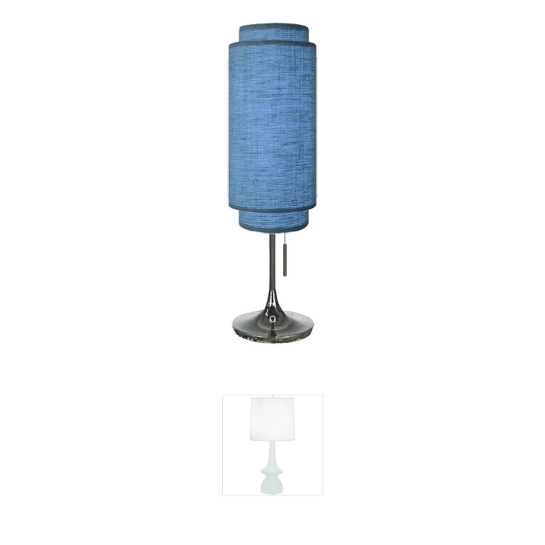 Nova of California Lollipop Sky Blue Table Lamp in Black Nickel