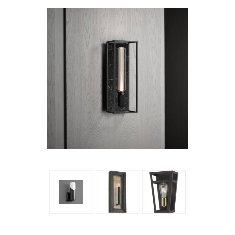 Buster + Punch Caged Large Cross Knurl Wall Sconce in Black Marble