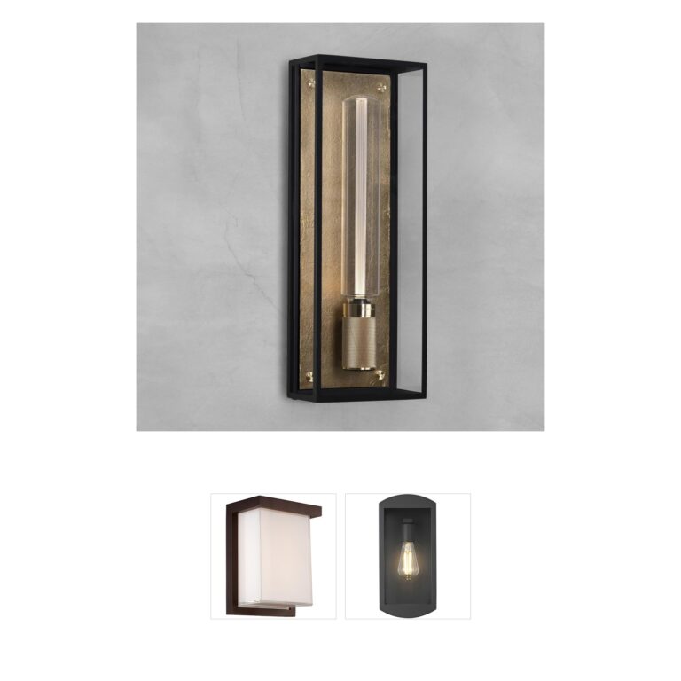 Buster + Punch Caged Wet Brass Cross Knurl LED Outdoor Wall Sconce