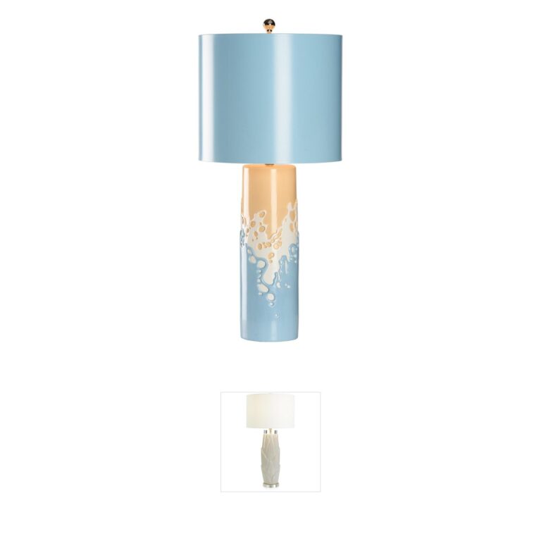 Chelsea House Sea Spray Black and White Table Lamp with Paper Shade