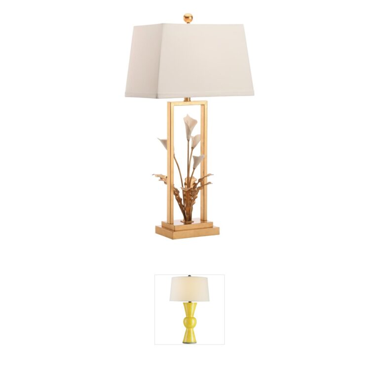 Chelsea House Cain Calla Lily Gold and Silkette Table Lamp