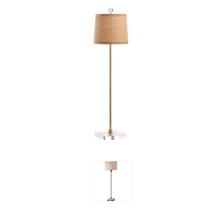 Chelsea House Ana Brass Buffet Lamp with Natural Shade