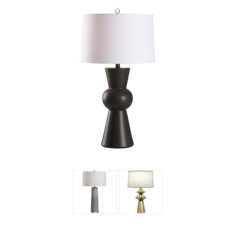 Chelsea House Chase Black Table Lamp with Linen Shade