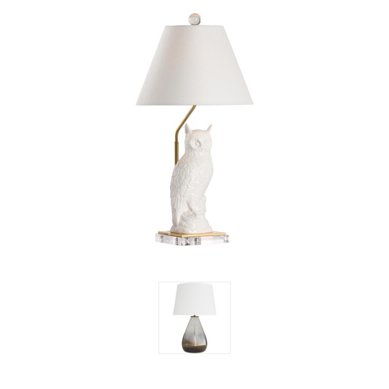 Chelsea House Hoot White and Gold Table Lamp by Shayla Copas