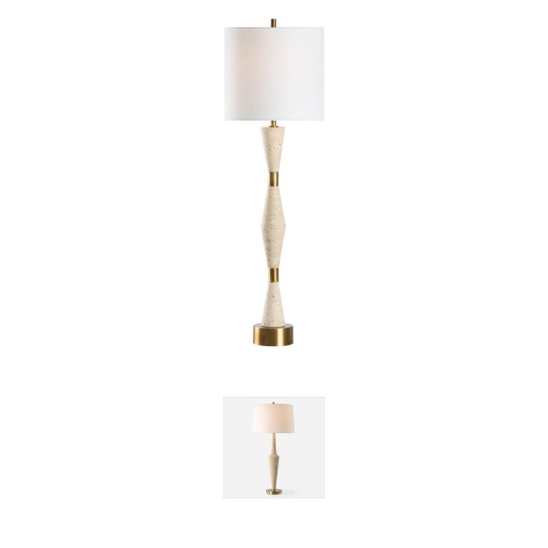 Chelsea House Metroline Travertine Tan and Gold Table Lamp