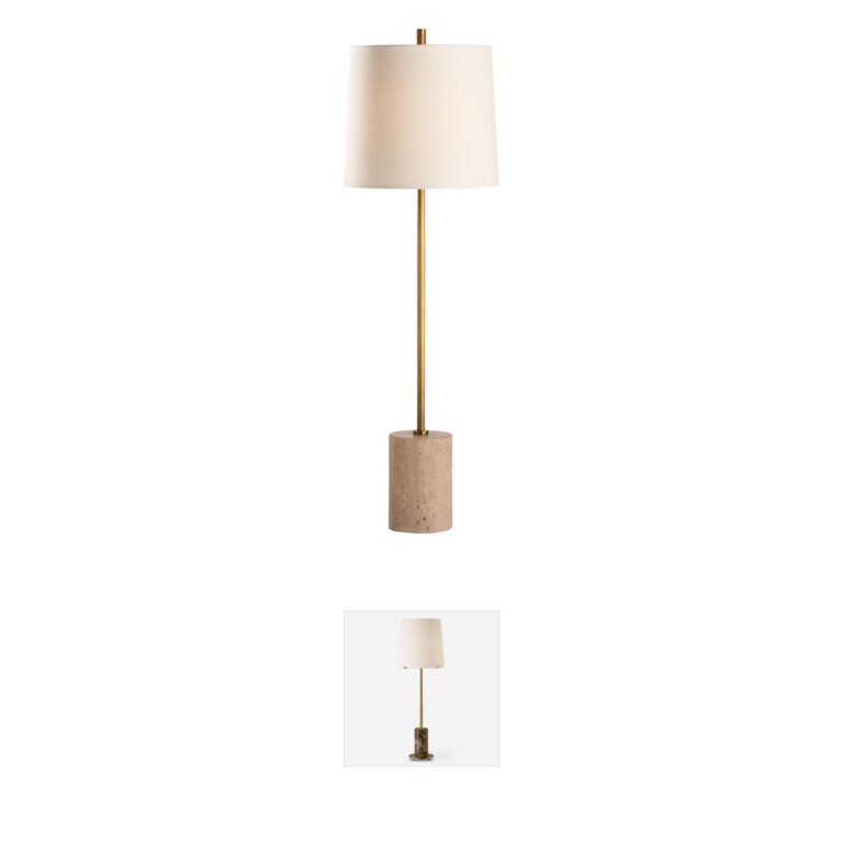Chelsea House Lambeth Travertine & Linen Table Lamp