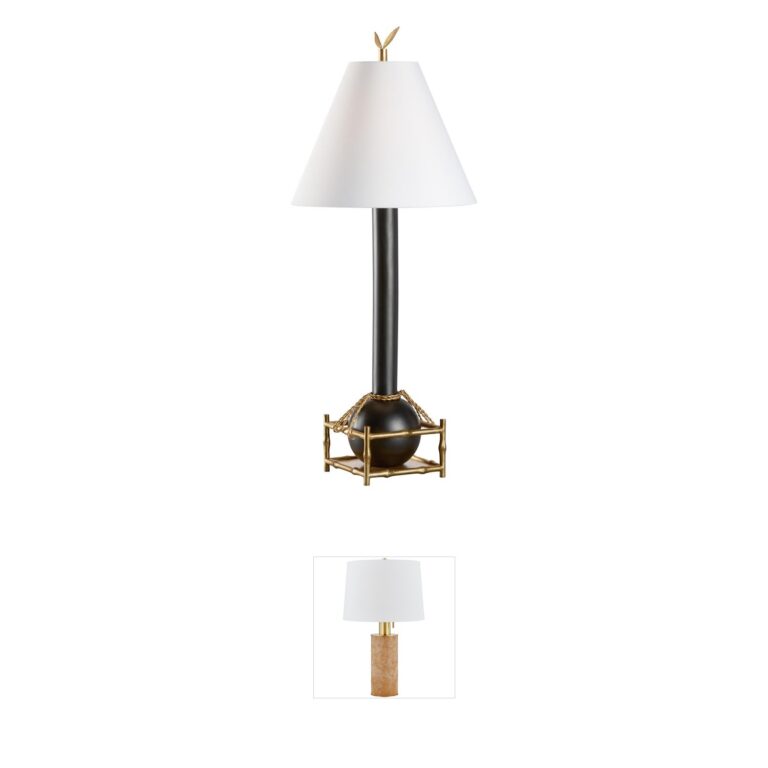 Chelsea House Tai Fu Black and Gold Table Lamp with Silkette Shade