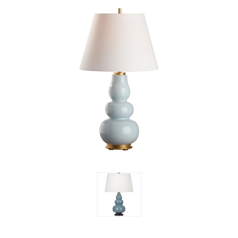 Chelsea House Denise Blue and Gold Table Lamp with Linen Shade