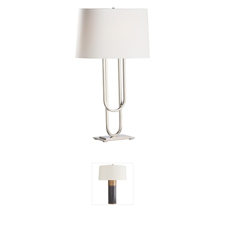 Chelsea House Odeon Polished Nickel Table Lamp with Linen Shade