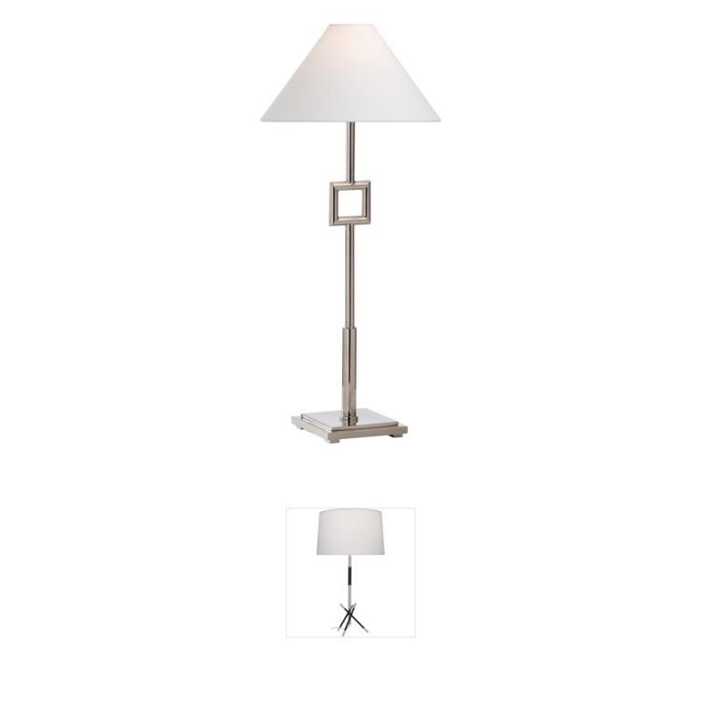 Chelsea House Overhill Polished Nickel Table Lamp with Linen Shade
