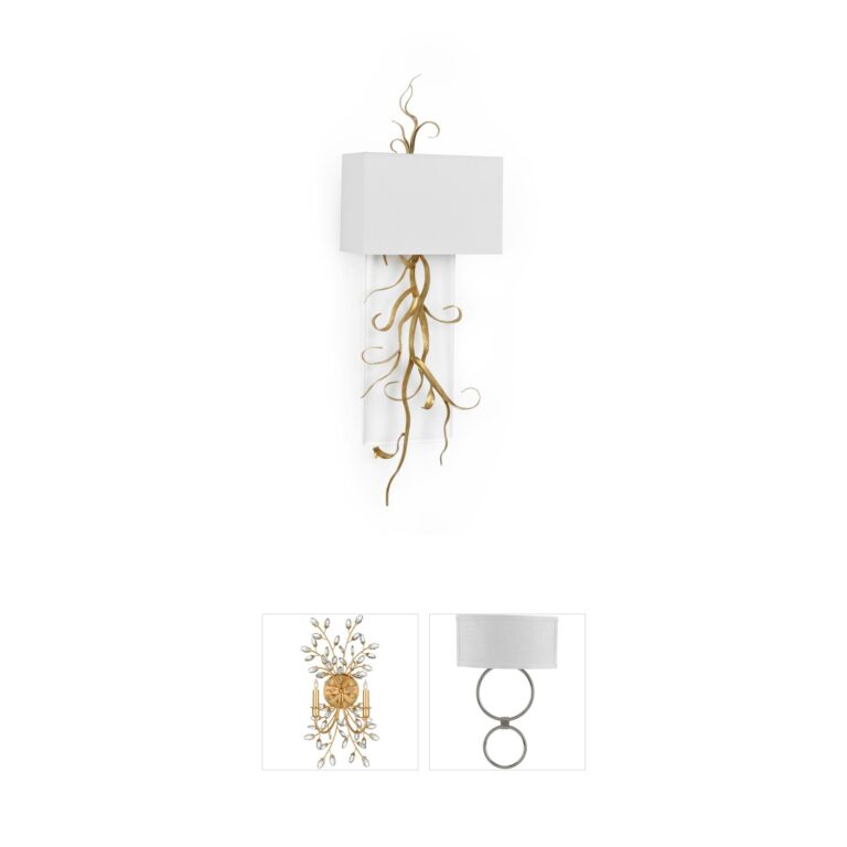 Chelsea House Curling Leaves Gold Acrylic Sconce