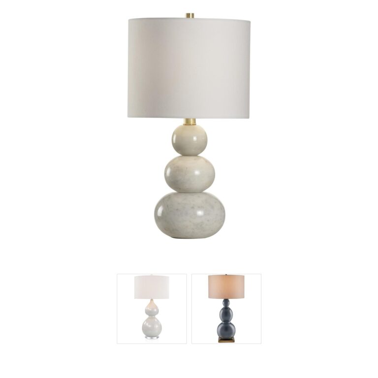 Chelsea House Bianca Marble Table Lamp with Silkette Shade