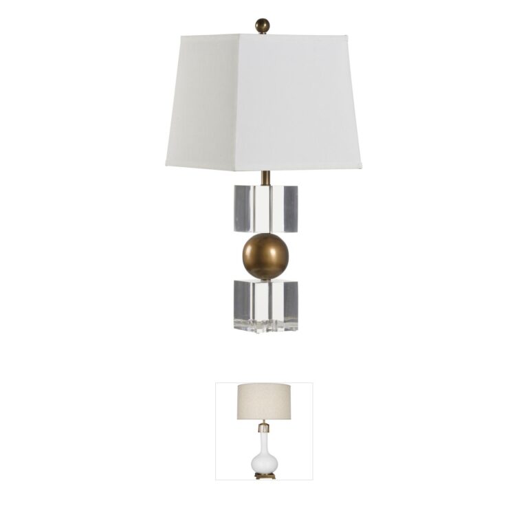 Chelsea House Watts Clear and Brown Table Lamp with Silkette Shade