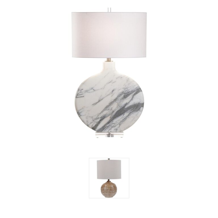 Chelsea House Lizzie Shayla Copas Designer Table Lamp in White and Gray