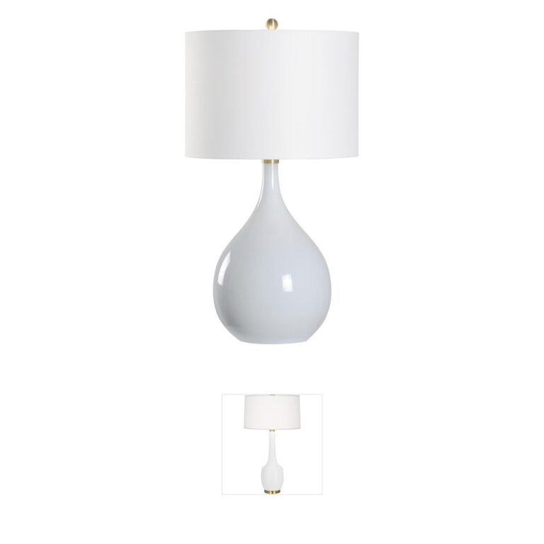 Chelsea House Underhill Blue Table Lamp with Linen Shade