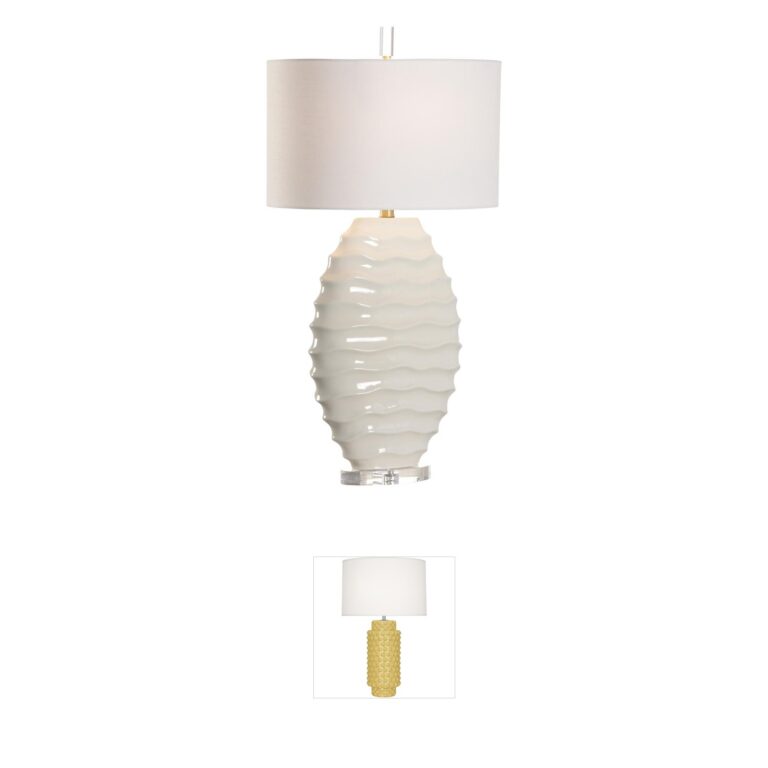 Chelsea House Huaraz White Table Lamp with Linen Shade