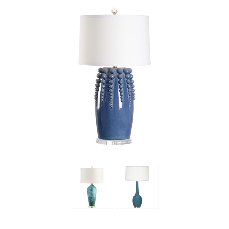 Chelsea House Sea Urchin Blue Linen Table Lamp