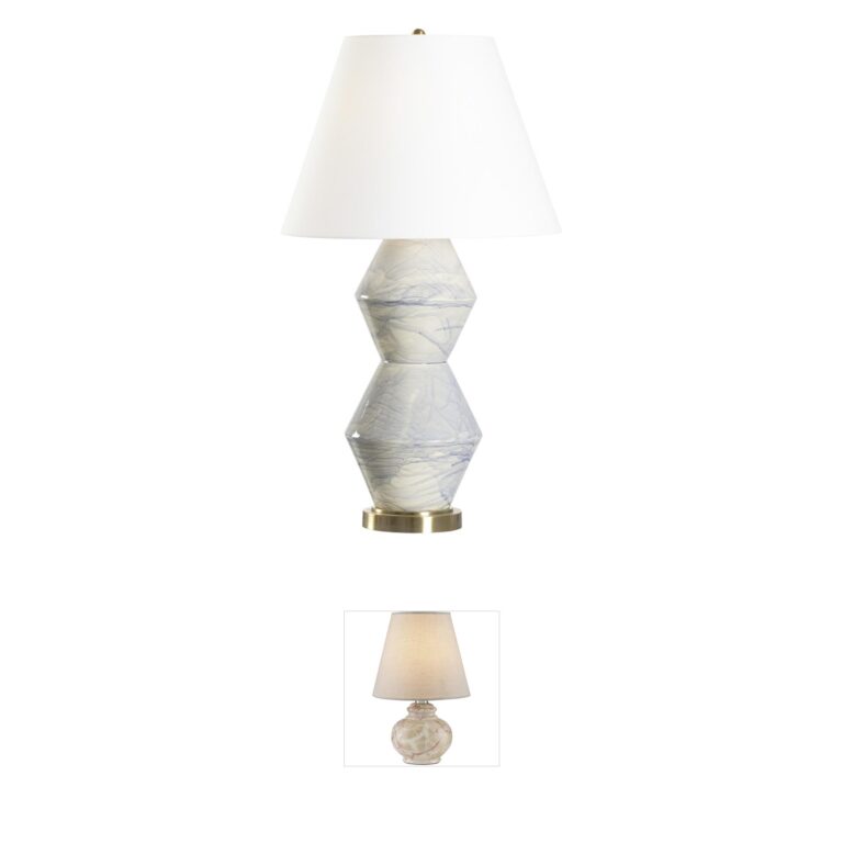 Chelsea House Paint Splatter Blue Table Lamp with Linen Shade