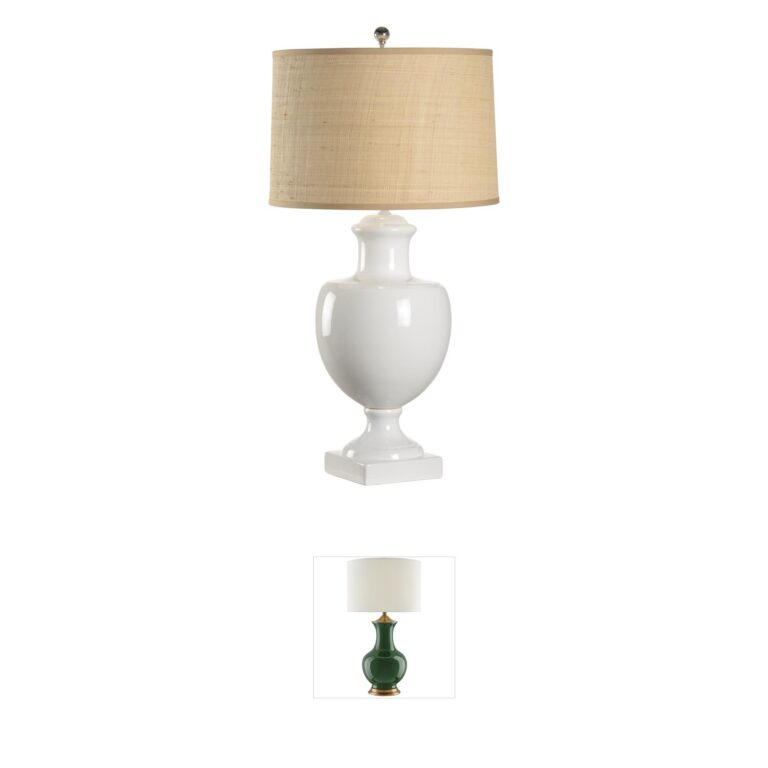 Chelsea House Greenwich White Table Lamp with Raffia Shade