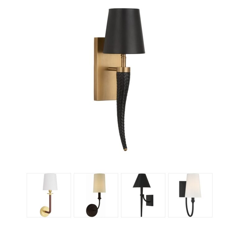 Wildwood Wexler 19-Inch Leather Shade Wall Sconce