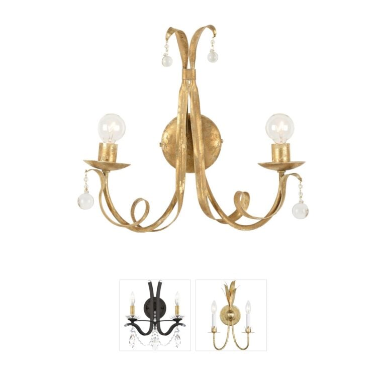 Wildwood Reed Gold Two-Light Wall Sconce