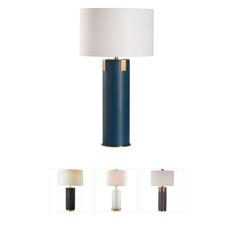 Wildwood Meridian Blue Linen Table Lamp