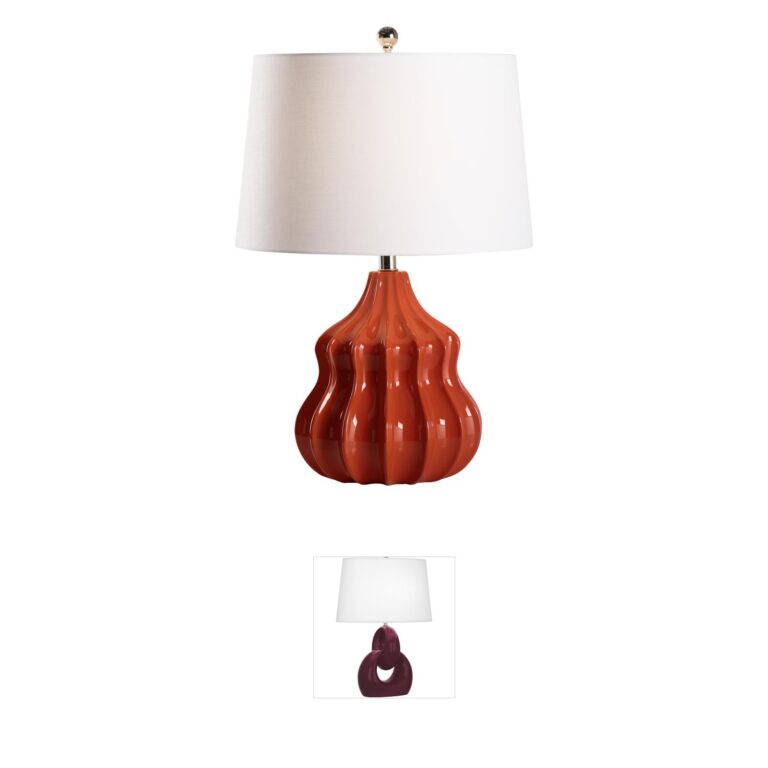 Wildwood Oliver Red Linen Table Lamp