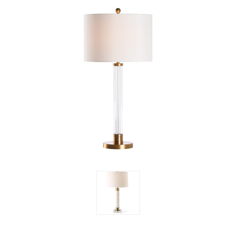 Wildwood Andrews Clear and Gold Table Lamp with Silk Shade