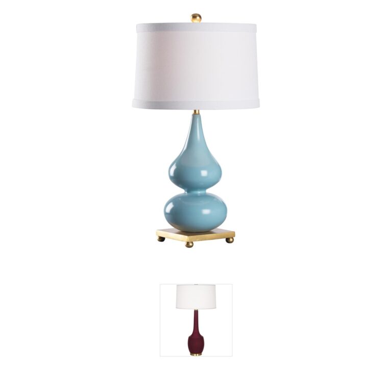Wildwood Whitney Blue & Gold Linen Table Lamp