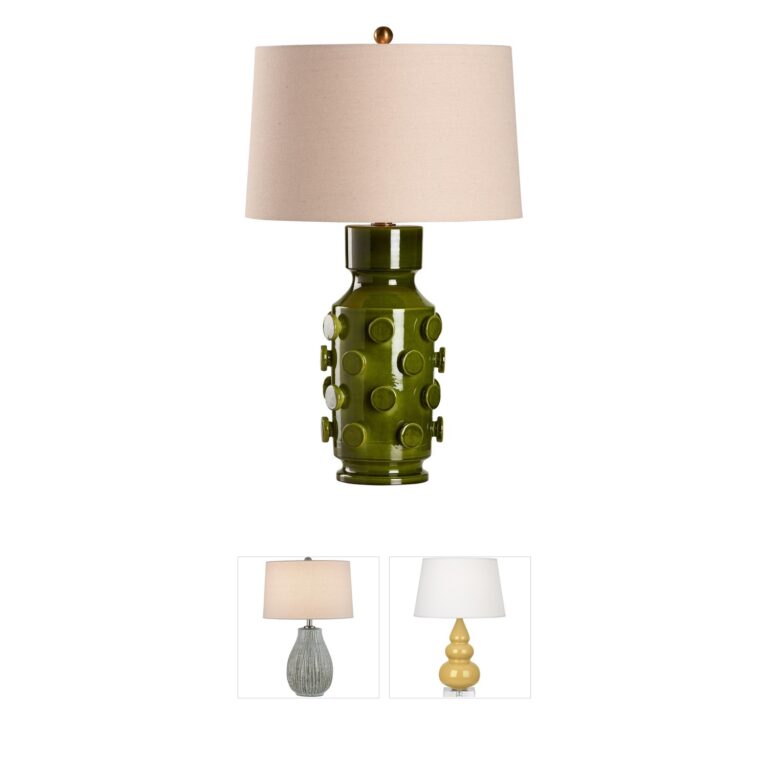 Wildwood Ungaro Green Table Lamp with Linen Shade