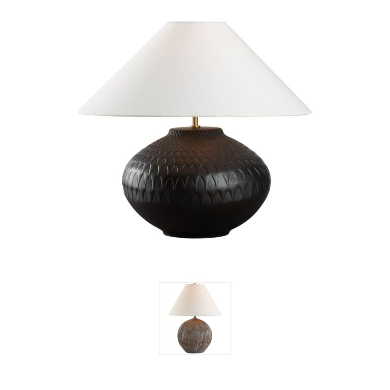 Wildwood Manzoni Black Linen Table Lamp