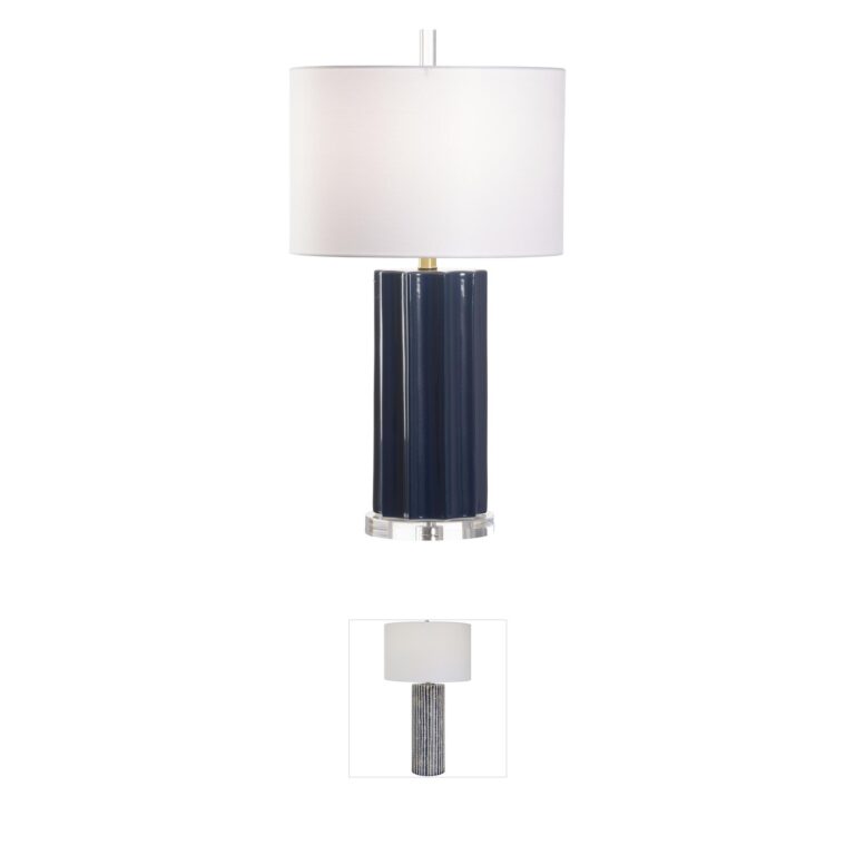 Wildwood Raya Blue Linen Table Lamp