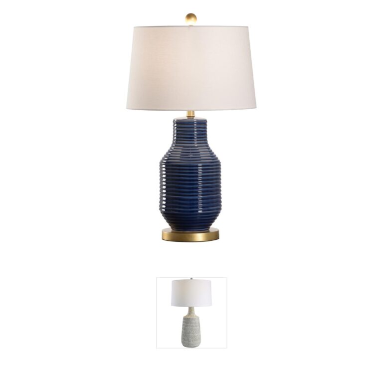 Wildwood Lydia Blue & Gold Linen Table Lamp