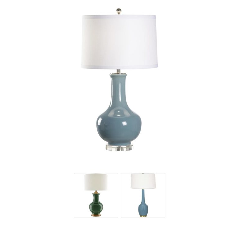 Wildwood Eva Teal Linen Table Lamp