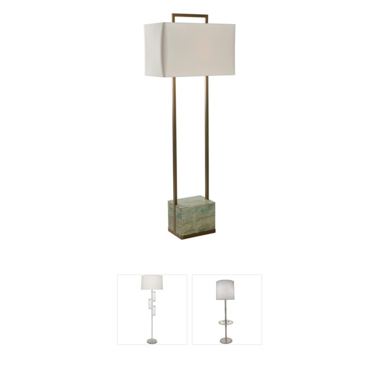 Wildwood Paris Green & Gold Linen Floor Lamp