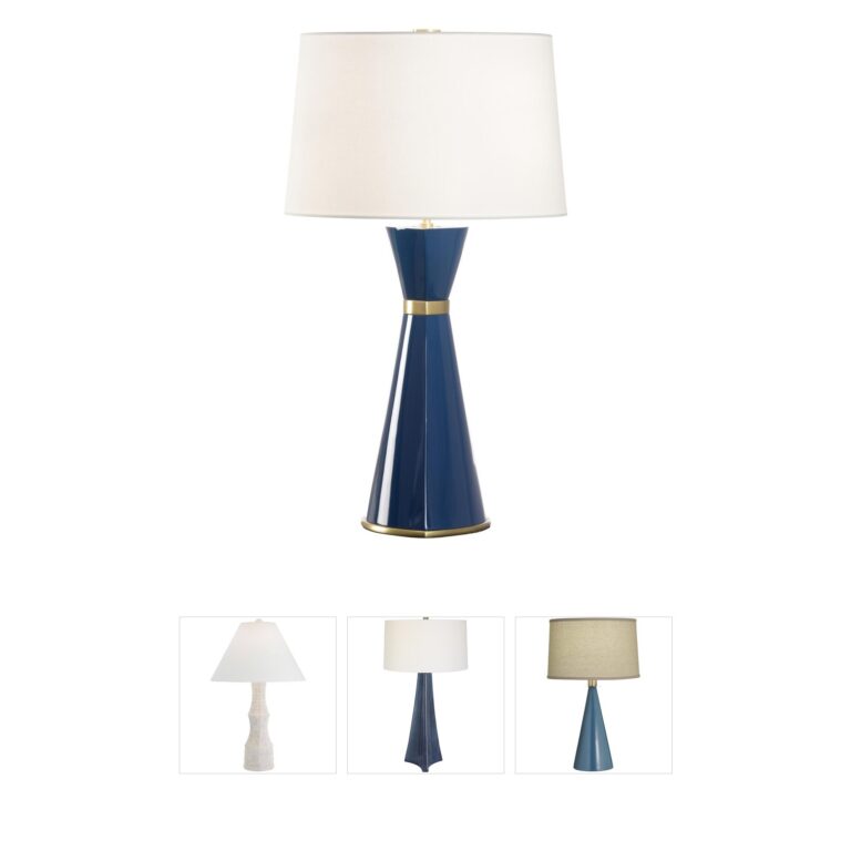 Wildwood Zuri Blue and Gold Table Lamp with Linen Shade