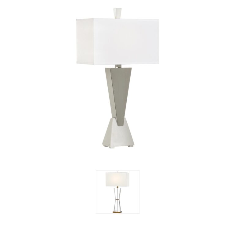 Wildwood Sterling White & Silver Linen Table Lamp